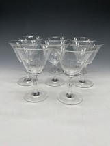 8 Vintage Clear Etched Glass Sherry Wine 2oz Glasses Shot - £22.13 GBP