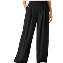 Halara Blac Linen Look High Waist Wide Leg Pull On Pants With Pockets LA... - £20.17 GBP