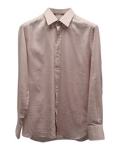 Tom Ford Checked Long Sleeve Shirt In Cotton Men Pink Size 40 - £97.82 GBP