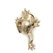 Vintage Sterling Signed 925 Mexico Handmade Leaping Toad Frog Figure Brooch Pin - £43.52 GBP