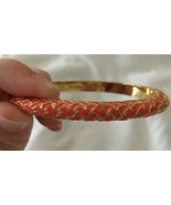 Lilly Pulitzer Basket Case Weave Orange Enamel Bangle Bracelet - $565.28 MXN