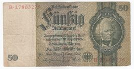 Alemania, 50 REICHSMARK, 1933, P182, VF+ - $21.78