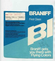 Braniff International First Class Ticket Jacket 1976 With Flying Colors  - $21.78