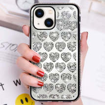 For iPhone 15 Love Hearts Diamond Mirror TPU Phone Case(Silver) - £4.73 GBP