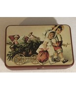 Vintage Young Children Pulling A Wagon of Toys Tin Small ODS2 - $6.92