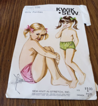 Kwik Sew Sewing Pattern #220 Girl's Panties Ages 2, 4 And 6 - $4.94