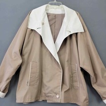 Braefair Womens Jacket Size 10 Tan White Retro Long Sleeve Open Windbrea... - £8.54 GBP