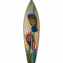 Georgia Flag and US Flag Flip Flop Novelty Mini Metal Surfboard MSB-248 - £13.39 GBP