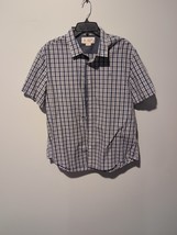 Original Penguin Men&#39;s XL Short Sleeve Dress Shirt Casual Plaid - $12.87