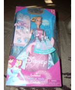 Barbie doll Disney Enchanted swirl &#39;n&#39; style cinderella nib - £38.54 GBP