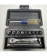 Craftsman 1/4&quot; Dr. 6 Point Socket Set -V- Series W/ Case USA Vtg - €36,43 EUR