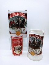 2021 Budweiser Holiday stein Plaid Holiday from annual Christmas mug series NEW! - £17.44 GBP