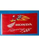 Honda Racing Flag 3x5 Ft  Woodpecker Mascot, Checkered Flames Banner - $20.00