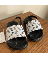 Disney Mickey Mouse Slide Sandals Toddler Size 5/6 Black White Strap Lig... - $10.88