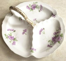 C. Ahrenfeldt Limoges France Depose 3 Sectioned Serving Dish With Handle  - £25.86 GBP