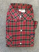 Vintage Red Plaid Mens Shirt Western Pearl Snap XL Key Imperial - $19.00