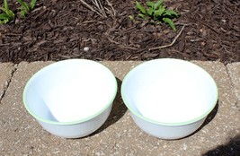 Set of 2 Corelle Corning MY GARDEN Green Rim 6.25&quot; Dia 2.75&quot; Soup Rice Bowl - $14.99