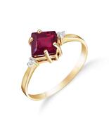 Galaxy Gold GG 14K Solid Yellow Gold Natural Ruby and Diamond Ring for W... - $529.49