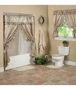 Starlite Bath in a Box Ruby Red Color Toilet Seat Cover Rug 12 shower rings - $39.08 CAD