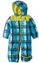 Boys Snowsuit 1 Pc Pram Hooded Rugged Bear Blue Plaid Winter-size 3/6 mo... - $41.58