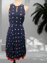 Anthropologie Maple Blue Wrap Dress Multi-Color Polka Dot Sz 4 Pinup Retro - £19.74 GBP