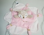Mary Meyer Double Layer Baby Deer Lovey Pink Tan Plush Security Blanket - £17.36 GBP
