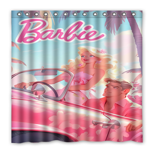 New!!! Cute Barbie Custom Waterproof Polyester Shower Curtain 4 Size Item image 4