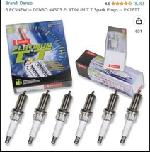 Denso # 4503 Platinum T T Spark Plugs - PK16TT -- 6 Pcs *New* == Made In Japan - £19.48 GBP