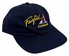 Fairfield Harbour Hat Cap Strap Back Blue Lighthouse &amp; Sailboat Otto One Size - £15.52 GBP