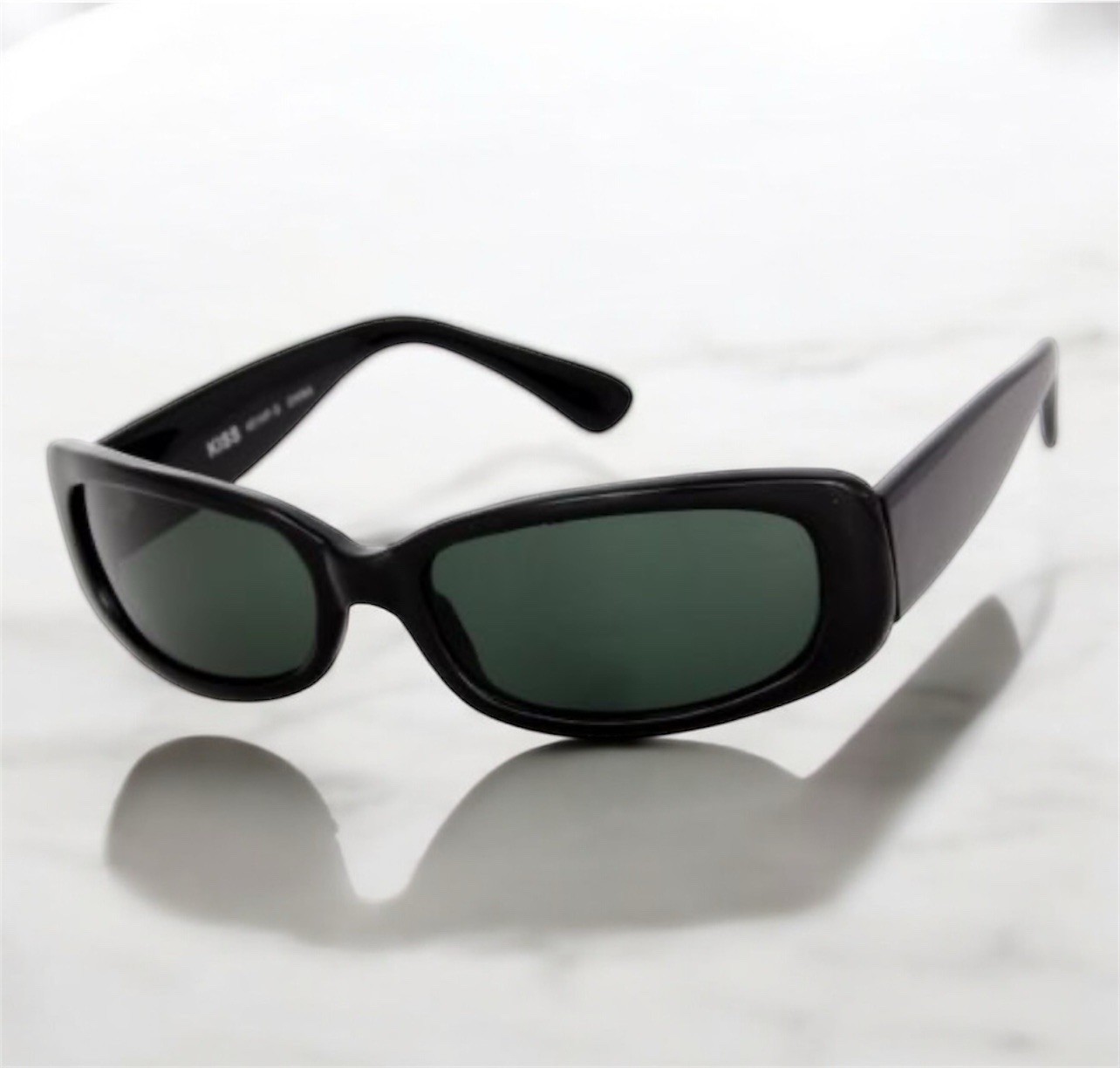 Authentic KISS New Vintage women&#39;s 90s slim black oval sunglasses - $14.50