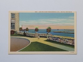 Vintage Postcard Racine Wisconsin Lake Michigan from Memorial Hall Linen... - £4.24 GBP