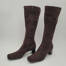 New Vegan Franco Sarto Women&#39;s Katherine Knee High Riding Boots Dark Bro... - $49.49