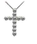 Crystal Cross Pendant Necklace Sterling Silver Chain Jewellery - £11.79 GBP