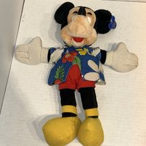 Vintage Disneyland / World Original 16" Mickey Mouse Plush Blue Hawaiian... - $18.78