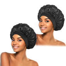 2Pcs Silk Bonnet for Sleeping, Satin Hair Bonnets, Soft Elastic Band Sil... - $10.67
