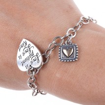 6&quot; James Avery Sterling charm bracelet California, Sterling and bronze heart, an - $163.35