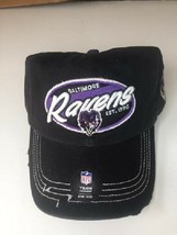 BALTIMORE RAVENS BLACK SNAPBACK DISTRESSED CLEAN UP/DAD  HAT NEW &amp; LICENSED - $14.46