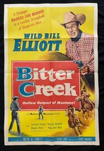 Bitter Creek Original One Sheet Movie Poster 1954 Wild Bill Elliott - $187.94