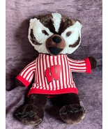 Build A Bear Brown &amp; White Plush University of Wisconsin BUCKY BADGER Ma... - $19.39