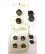 Lot 10 Lizard Skin Plastic Buttons Le Chic 5225 2 Sizes 7/8” 5/8” 50s 60... - £11.98 GBP