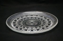 Windsor Clear Federal Glass Button &amp; Cane Design 11&quot; Cheese Dish Serving Plate - $24.74