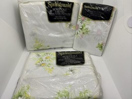 Vintage Springmaid Daisies No-Iron Percale Wondercale Twin Sheet Set - $55.71