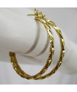 1.73 gram Estate 14K Yellow Gold Twisted 1.25&quot; Round Hoop Earrings Lever... - $250.46 CAD