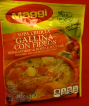 6 PACK HEN FLAVORED &amp; NOODLE SOUP MIX /SOPA CRIOLLA GALLINA CON FIDEOS - £17.62 GBP