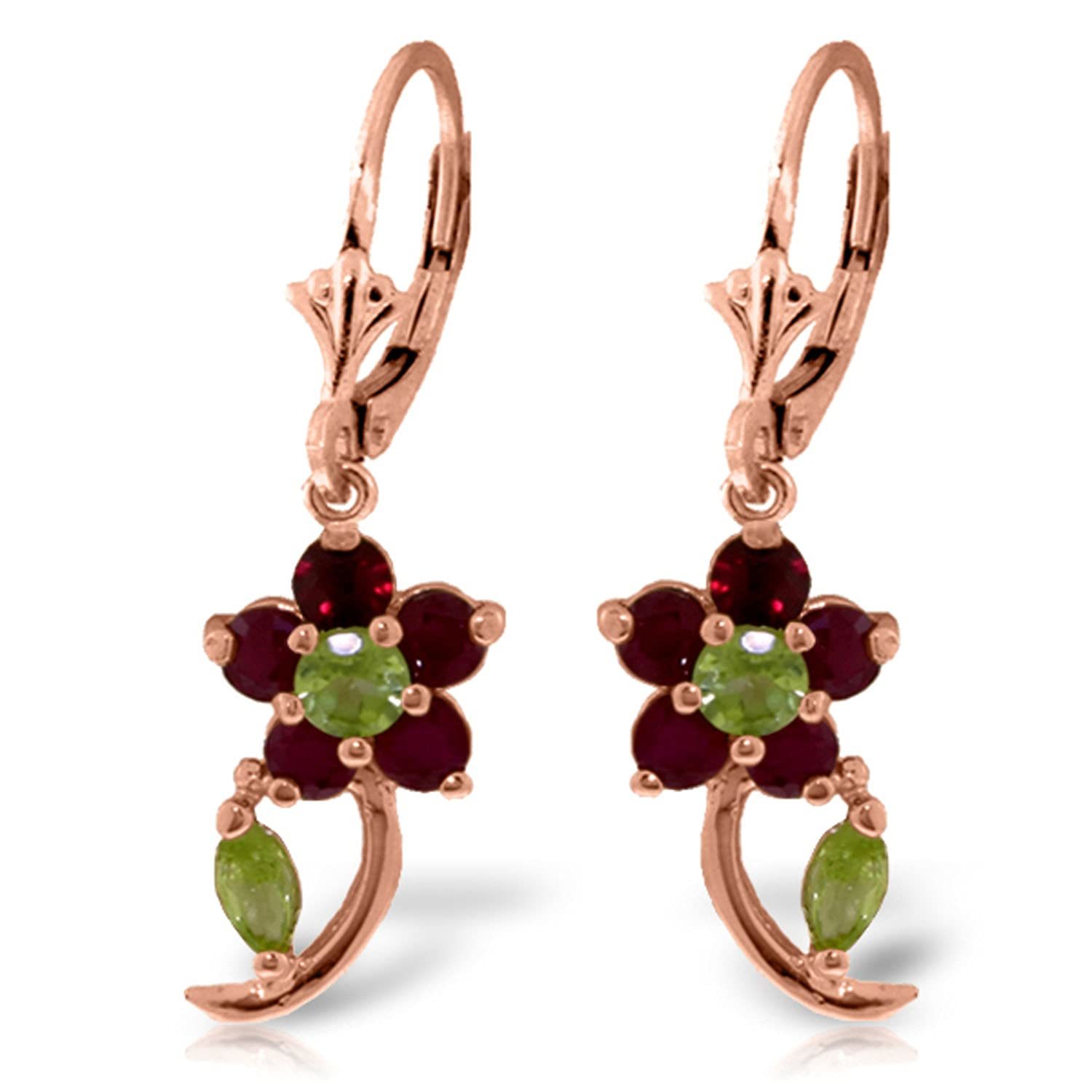 1.72 CT. 14k Rose Gold Stud Earrings with Diamonds and Amethysts - $454.40+