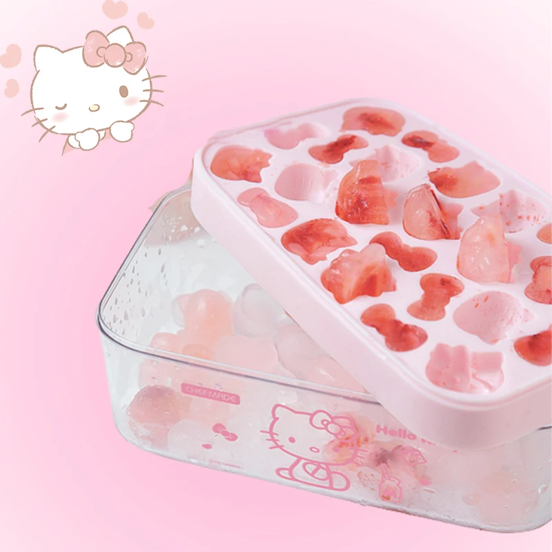 Hello Kitty Ice Cube Mold Authentic Sanrio Anime Kawaii Ice Box with Lid 24 - £12.36 GBP+