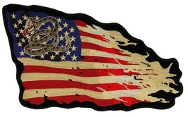 LARGE USA don&#39;t tread AMERICAN FLAG  MOTORCYCLE BIKER JACKET VEST MILITA... - $25.52