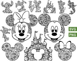 Minnie Mickey Mandala Svg Png Bundle, Disney Mandala Svg - £2.22 GBP