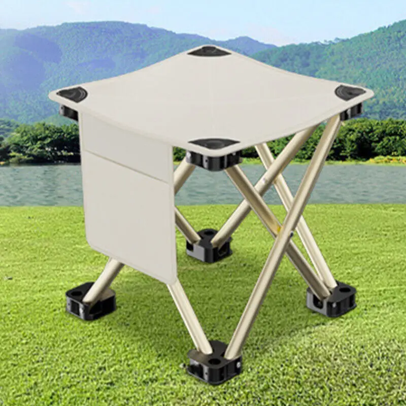 Folding Small Stool Fishing Chair Picnic Camping Chair Foldable Aluminium Cloth - £18.40 GBP+