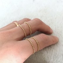 Gold Filled Knuckle Rings Gold Beads Ring Jewelry  Knuckle Mujer Boho Bague Femm - £19.68 GBP